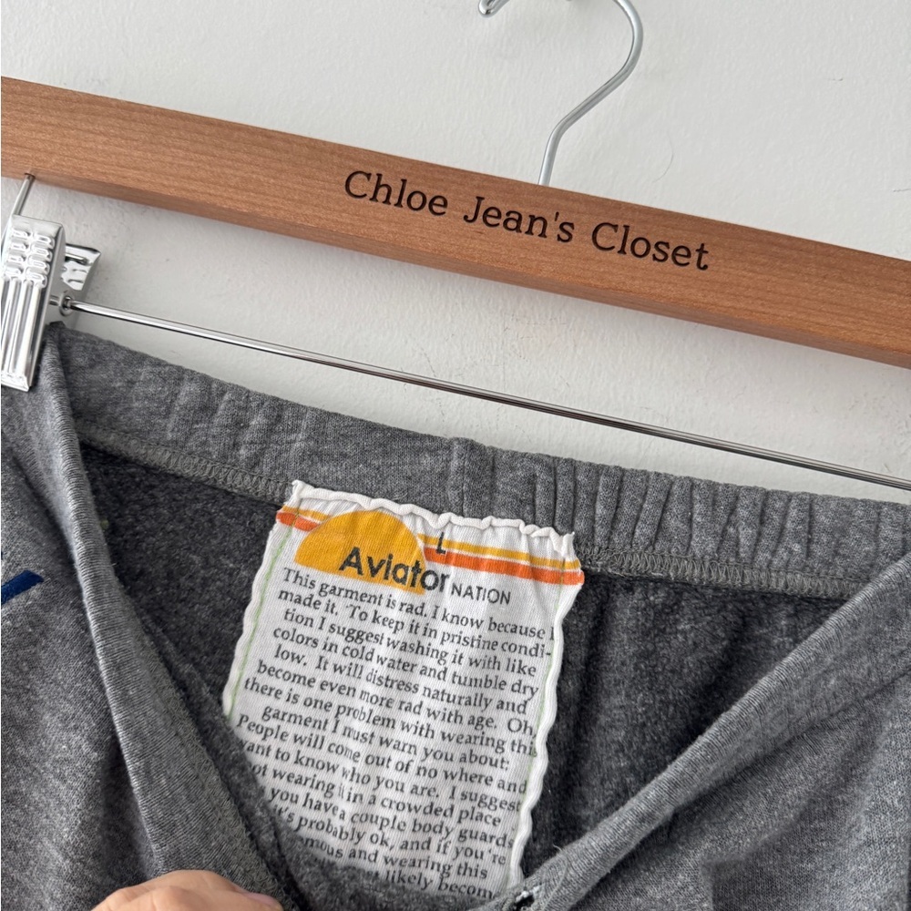 AVIATOR NATION Gray Stripe Neon Sweatpants L - Picture 5 of 6